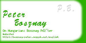 peter bosznay business card